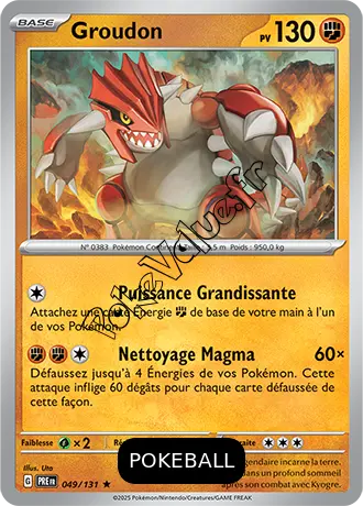 Carte Pokémon Groudon  Pokeball n°049 de la série Évolutions Prismatiques