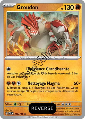 Carte Pokémon Groudon  Reverse n°049 de la série Évolutions Prismatiques
