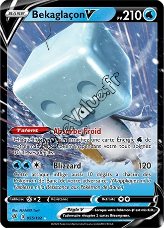 Carte Pokémon Bekaglaçon V  n°55 de la série Clash des Rebelles