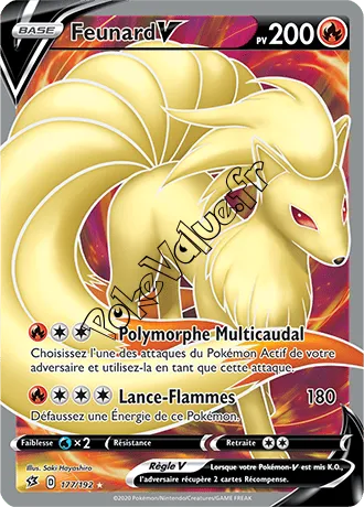 Carte Pokémon Feunard V n°177 de la série Clash des Rebelles