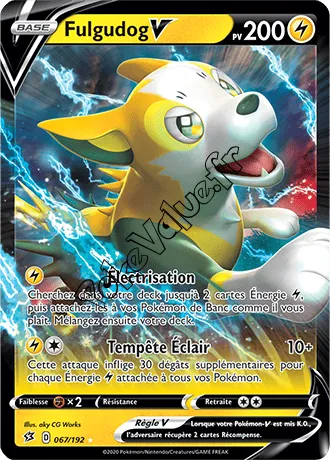 Carte Pokémon Fulgudog V  n°67 de la série Clash des Rebelles