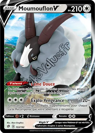 Carte Pokémon Moumouflon V  n°153 de la série Clash des Rebelles