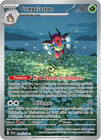 Carte Pokémon Coxyclaque  n°144 de la série Couronne Stellaire