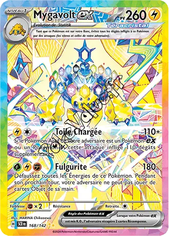 Carte Pokémon Mygavolt ex  n°168 de la série Couronne Stellaire