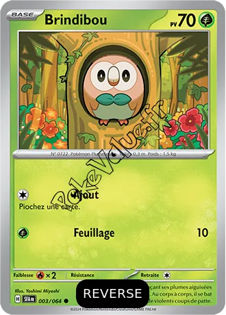 Carte Pokémon Brindibou  Reverse n°003 de la série Fable Nébuleuse