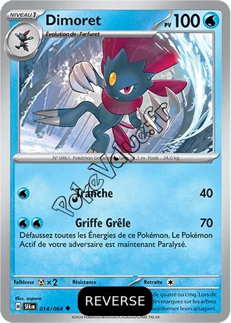 Carte Pokémon Dimoret  Reverse n°014 de la série Fable Nébuleuse