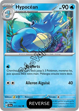 Carte Pokémon Hypocéan  Reverse n°011 de la série Fable Nébuleuse
