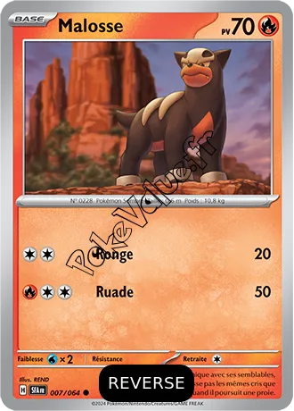 Carte Pokémon Malosse  Reverse n°007 de la série Fable Nébuleuse