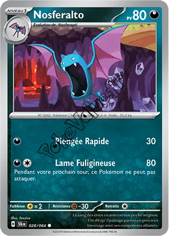 Carte Pokémon Nosferalto  n°028 de la série Fable Nébuleuse
