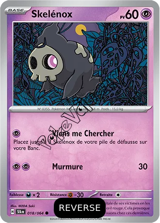 Carte Pokémon Skelénox  Reverse n°018 de la série Fable Nébuleuse