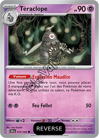 Carte Pokémon Téraclope  Reverse n°019 de la série Fable Nébuleuse