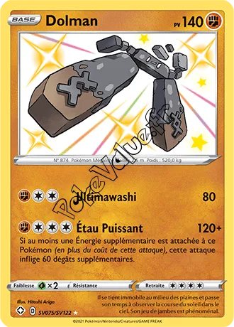 Carte Pokémon Dolman n°SV75 de la série Déstinées Radieuses