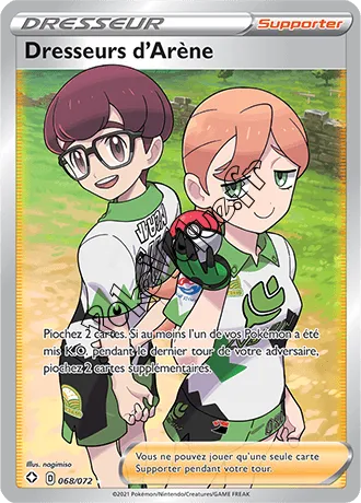 Carte Pokémon Dresseurs d'Arène n°68 de la série Déstinées Radieuses