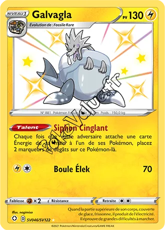 Carte Pokémon Galvagla n°SV46 de la série Déstinées Radieuses