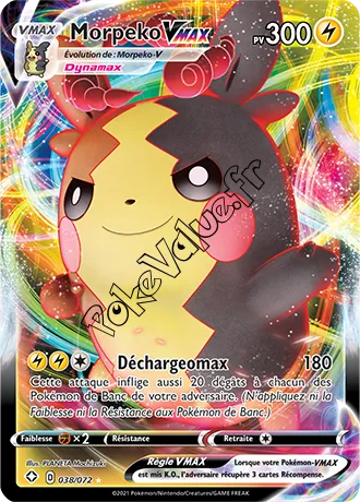 Carte Pokémon Morpeko VMAX  n°38 de la série Déstinées Radieuses