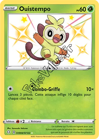 Carte Pokémon Ouistempo n°SV4 de la série Déstinées Radieuses