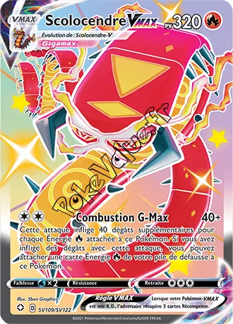 Carte Pokémon Scolocendre VMAX n°SV109 de la série Déstinées Radieuses