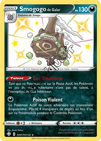Carte Pokémon Smogogo de Galar n°SV77 de la série Déstinées Radieuses