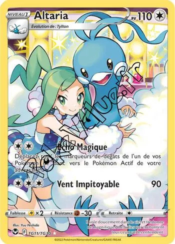 Carte Pokémon Altaria  n°TG11 de la série Tempête Argentée