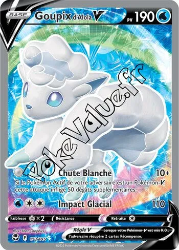 Carte Pokémon Goupix de Alola V  n°173 de la série Tempête Argentée