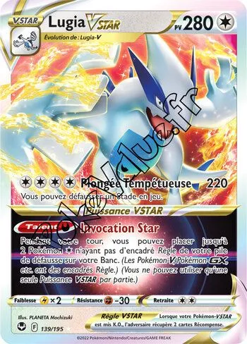 Carte Pokémon Lugia VSTAR  n°139 de la série Tempête Argentée