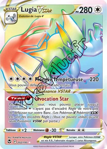 Carte Pokémon Lugia VSTAR  n°202 de la série Tempête Argentée