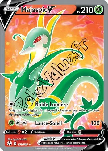 Carte Pokémon Majaspic V  n°170 de la série Tempête Argentée