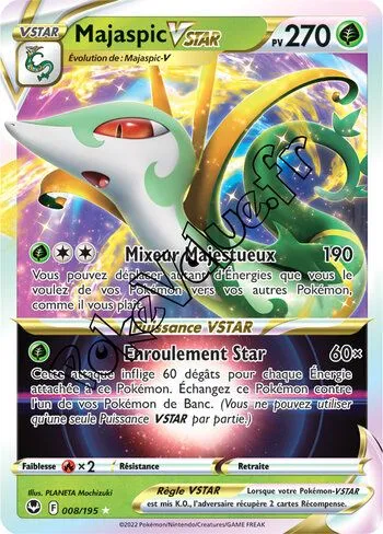 Carte Pokémon Majaspic VSTAR  n°008 de la série Tempête Argentée