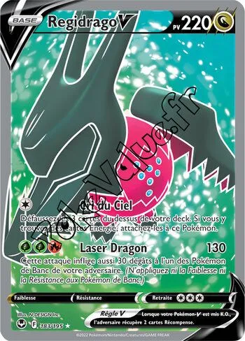 Carte Pokémon Regidrago V  n°183 de la série Tempête Argentée