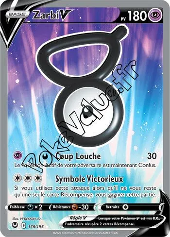Carte Pokémon Zarbi V  n°176 de la série Tempête Argentée