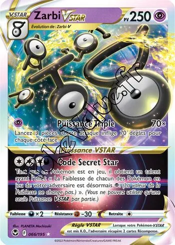 Carte Pokémon Zarbi VSTAR  n°066 de la série Tempête Argentée