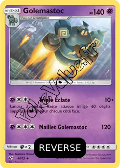 Carte Pokémon Golemastoc Reverse n°44 de la série Légendes Brillantes