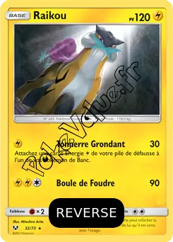 Carte Pokémon Raikou  Reverse n°32 de la série Légendes Brillantes
