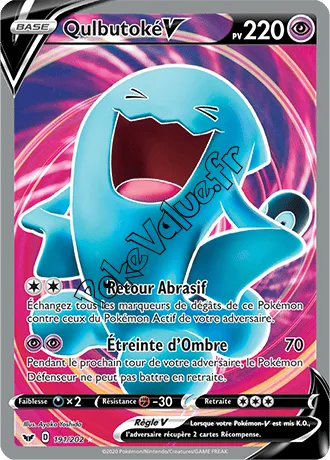 Carte Pokémon Qulbutoké V  n°191 de la série Épée et Bouclier