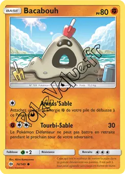 Carte Pokémon Bacabouh n°74 de la série Soleil et Lune