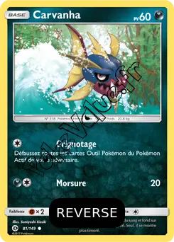 Carte Pokémon Carvanha  Reverse n°81 de la série Soleil et Lune