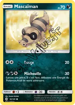 Carte Pokémon Mascaïman n°83 de la série Soleil et Lune