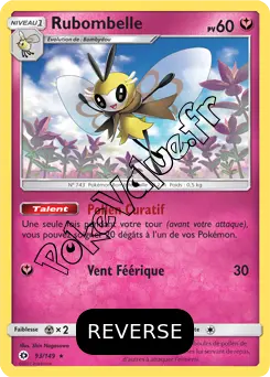 Carte Pokémon Rubombelle  Reverse n°93 de la série Soleil et Lune