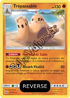 Carte Pokémon Trépassable Reverse n°75 de la série Soleil et Lune