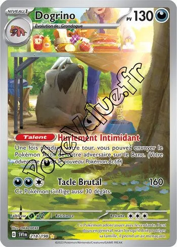 Carte Pokémon Dogrino  n°218 de la série Écarlate et Violet