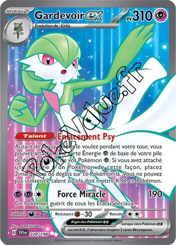 Carte Pokémon Gardevoir ex  n°228 de la série Écarlate et Violet