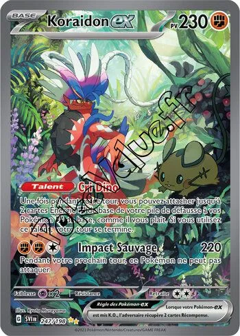 Carte Pokémon Koraidon ex  n°247 de la série Écarlate et Violet