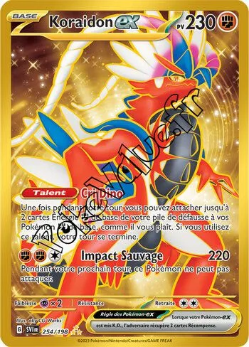 Carte Pokémon Koraidon ex  n°254 de la série Écarlate et Violet