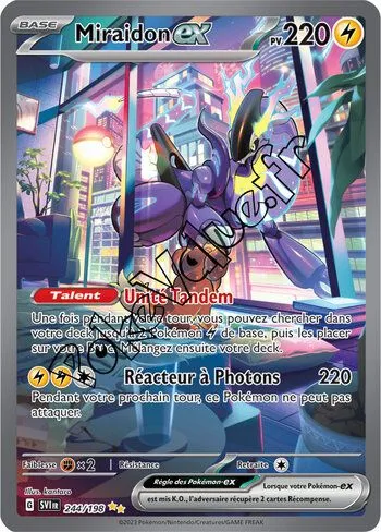 Carte Pokémon Miraidon ex  n°244 de la série Écarlate et Violet