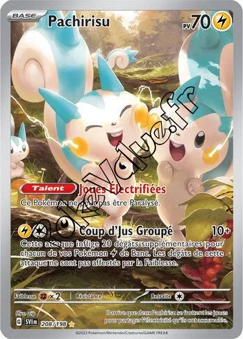 Carte Pokémon Pachirisu  n°208 de la série Écarlate et Violet