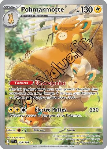 Carte Pokémon Pohmarmotte  n°209 de la série Écarlate et Violet