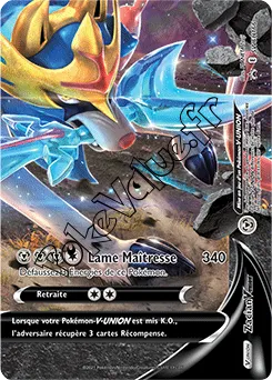 Carte Pokémon Zacian V UNION En bas à droite n°166 de la série Promo SWSH