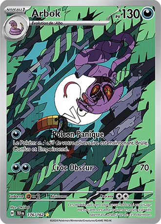 Carte Pokémon Arbok  n°176 de la série Forces Temporelles