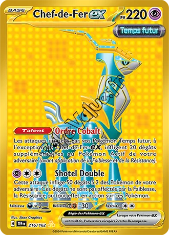 Carte Pokémon Chef-de-Fer ex  n°216 de la série Forces Temporelles