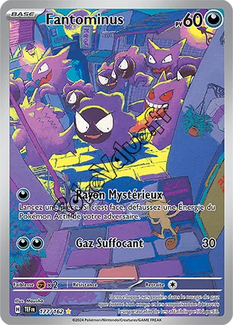 Carte Pokémon Fantominus  n°177 de la série Forces Temporelles